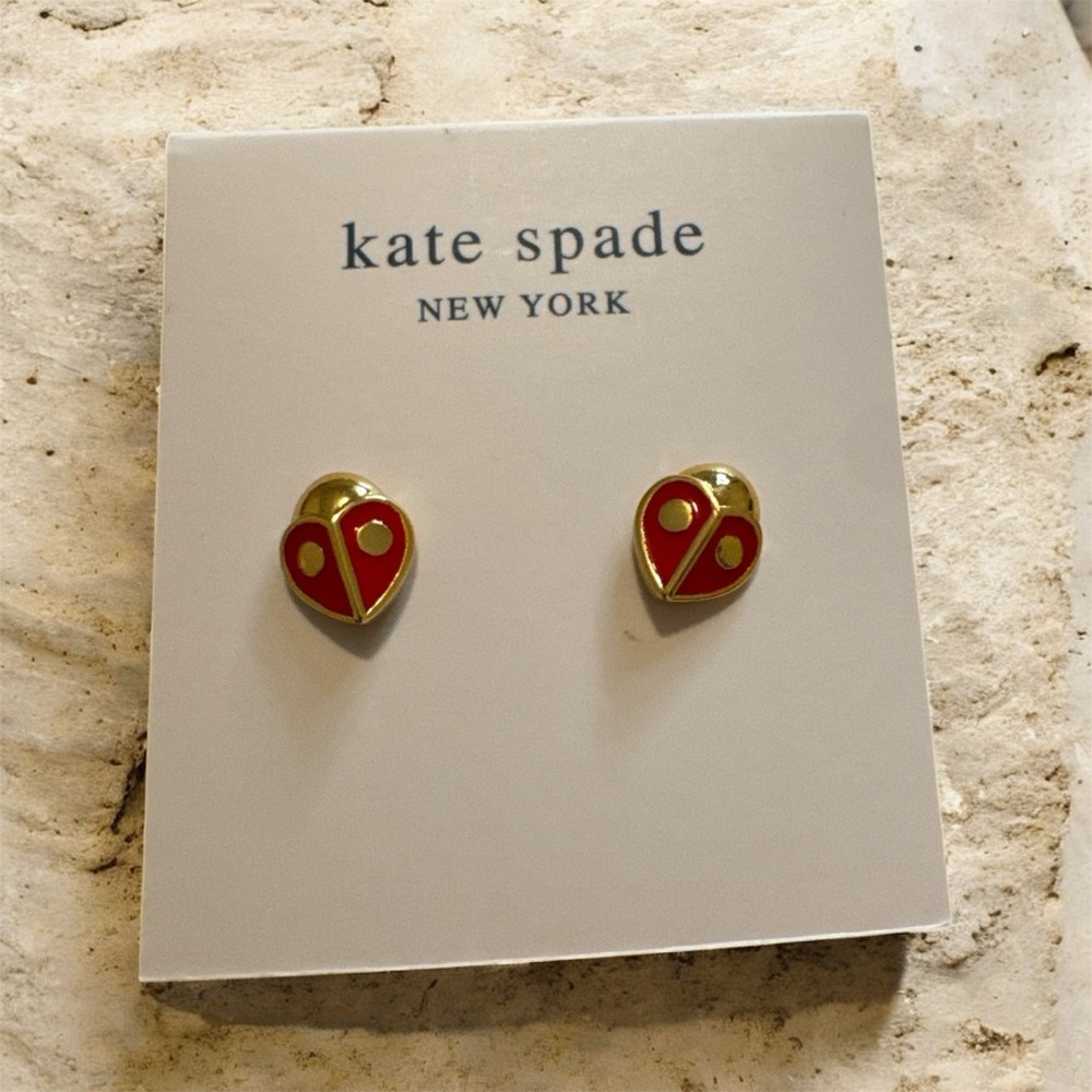 Kate Spade Red and Gold ladybug Studs